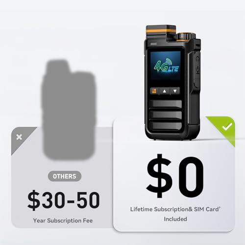 Lifetime Free 4G LTE PoC Walkie Talkies 2-Pack with SIM Cards - Long Range Group Communication