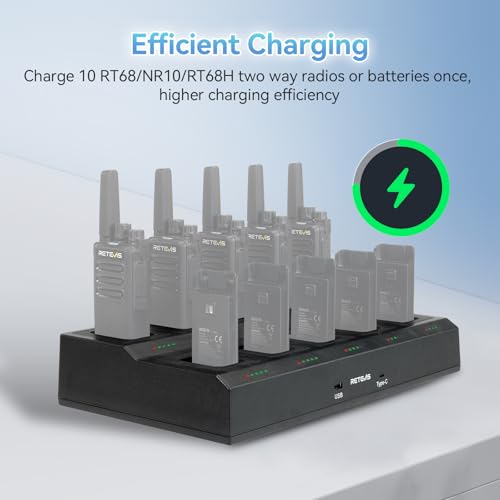 Retevis RT68 Walkie Talkie 10-Way Charger Multi Unit Rapid Charger - 1 Pack