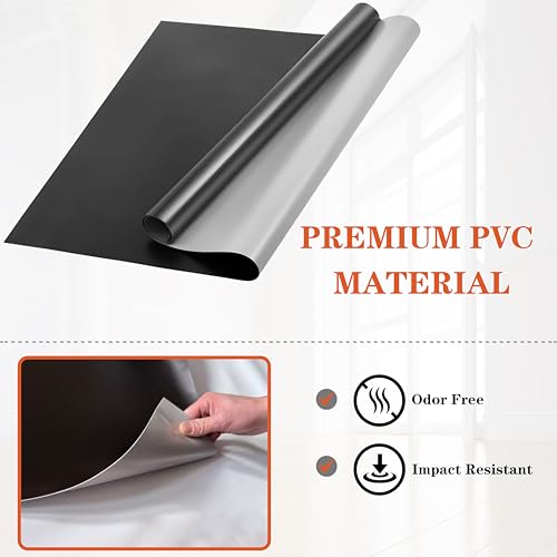 Black Portable Marley Dance Floor 6.6x3.9ft Non-Slip Vinyl Practice Mat for Ballet & Studio