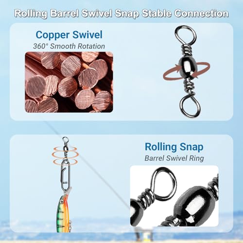Heavy Duty Stainless Steel Saltwater & Freshwater Fishing Swivels 50 pcs Size 2+M 74lb