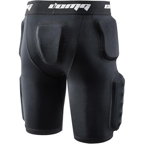 Adult Football Girdle with Cup Pocket - Black, Medium, 5 Pad Protection