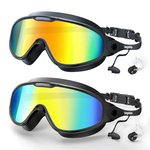 Adult Swim Goggles Anti-Fog 2 Pack - Orange Mirrored & Aqua Mirrored