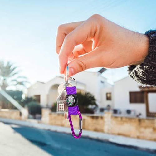 36 Pcs Colorful Carabiner Compass Keychains Kids Toys Outdoor Party Favors