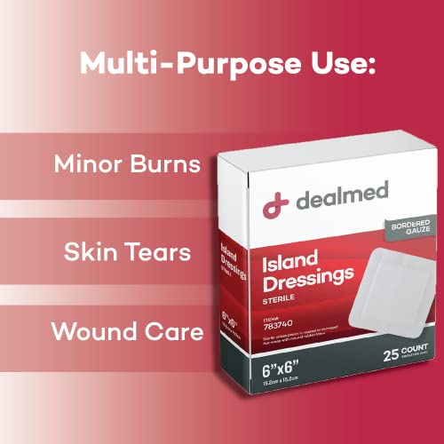 6x6 Inch Sterile Gauze Dressings with Adhesive Borders - Pack of 150
