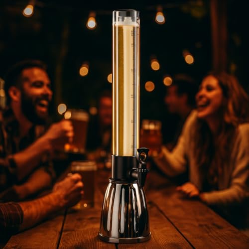 Oggi Beer Tower 88oz Stainless Steel Beverage Dispenser with Ice Tube & Spigot