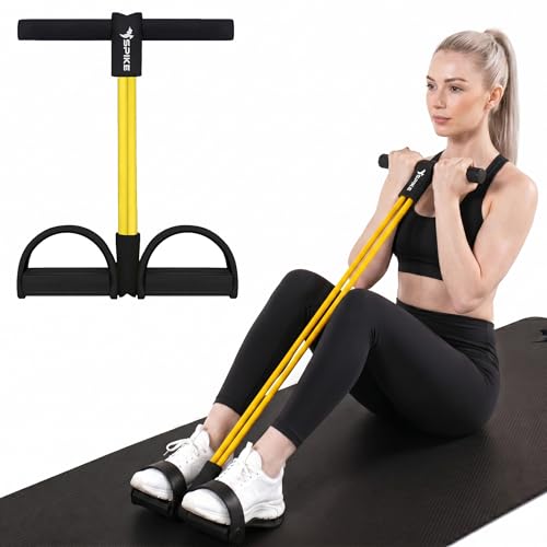 Spike Tummy Trimmer Pedal Resistance Band with Handle - Black Variation