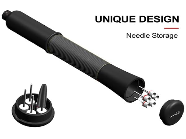 Ball Pump with Needle Storage & Extension Hose - Black, 5 Needles