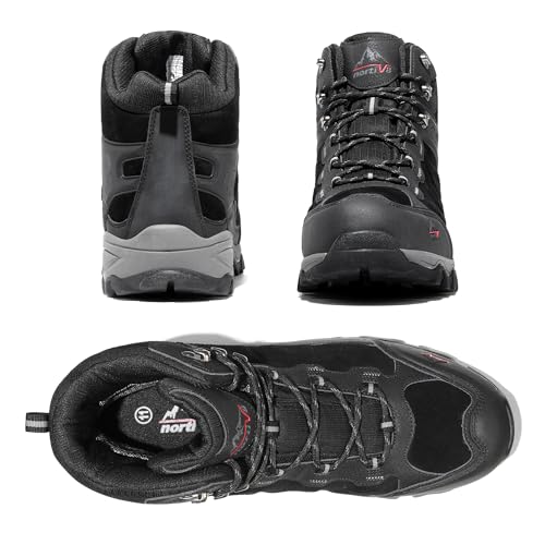 NORTIV 8 Men's Waterproof Lightweight Hiking Boots - 12 Black