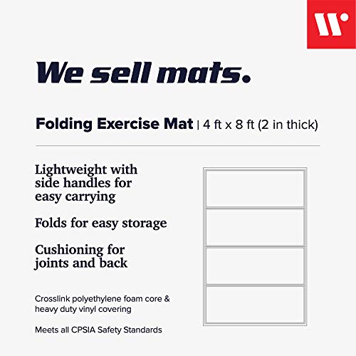 We Sell Mats Foldable Exercise Mat 2-Inch Thick 4x8 Feet - Blue