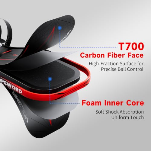 T700 Carbon Fiber Pickleball Paddle 16.5" Foam Core, Thermoformed, Lightweight