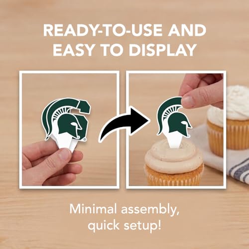 Michigan State Spartans Cake Topper and Food Picks Set - 25 Pieces