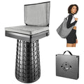 Heavy Duty Collapsible Camping Stool with Backrest & Thick Cushion, 1000lbs Capacity