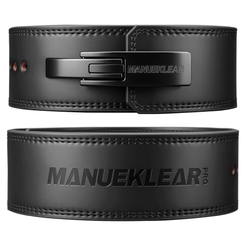 Heavy Duty Adjustable Leather Weightlifting Belt - Black, L (34-40in) | 10mm Thick 4-Inch Wide Support for Men & Women