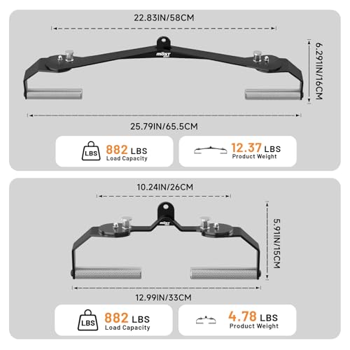 MOST GRIP Black Lat Pulldown Bar Set with 360° Rotatable Handles for Home Gym