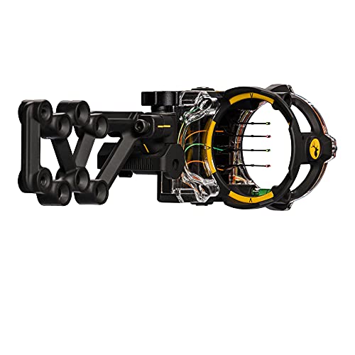Left-Hand Trophy Ridge React H4 Bow Sight - 4 Pin, Tool-Free Windage & Elevation Adjustment, 2nd Axis Leveling, Adjustable Light