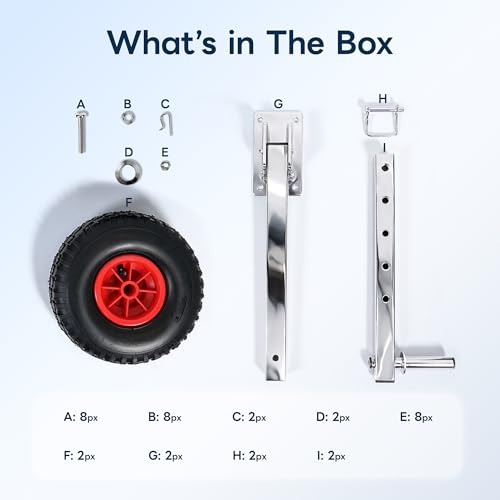 Stainless Steel Boat Launching Wheels with Pneumatic Tires for Trailers