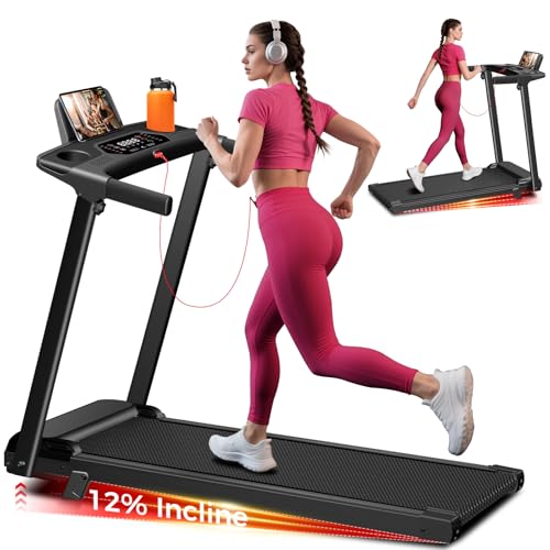 Aiteid Black Incline Treadmill 3.0HP Compact Portable Home Gym Equipment