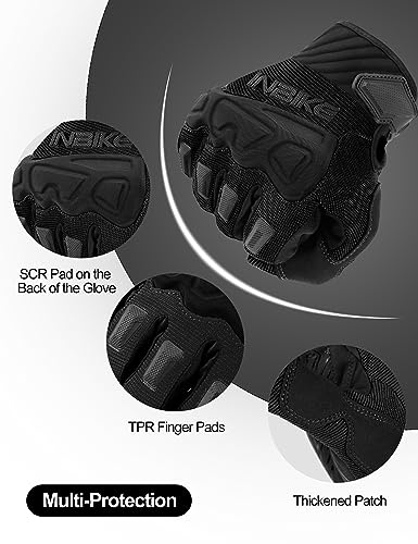 INBIKE Mountain Bike Gloves for Men - Black, Large, Padded Cycling Gloves with Knuckle Guard