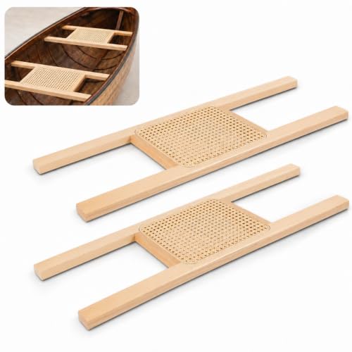 Conderyang 2 Pcs 34-Inch Caned Canoe Webbed Seats - Outdoor Caned Seating Set