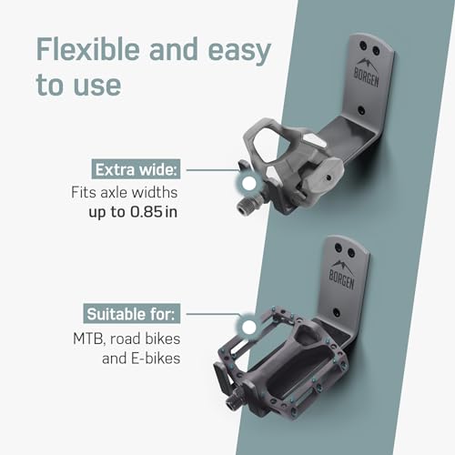 Wall Mount Pedal Hook for E-Bike & MTB - Grey, Set of 1