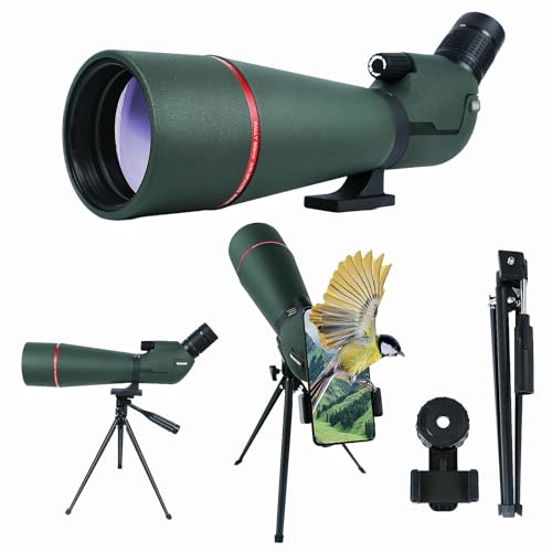 25-75x80 HD Spotting Scope with BAK4 Prism Waterproof Phone Adapter & Carrying Bag