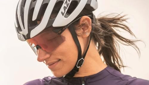 Tifosi Rail Rimless Shield Sunglasses for Cycling and Baseball - Matte Black Red Fototec