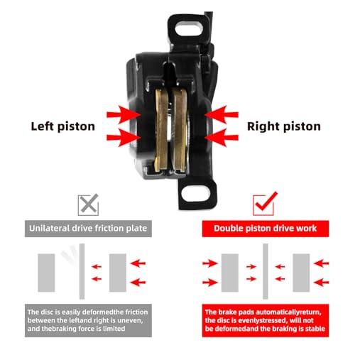 ZTZ Black 2-Piston Hydraulic E-Bike Brake Set with 160mm Rotors, Front & Rear