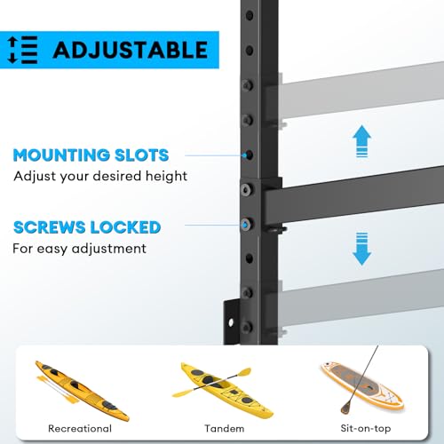 Heavy Duty Kayak Storage Rack Wall Mount with Adjustable Support - Black+Pink