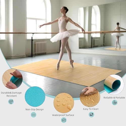 Tristcily 6mm 4ft x 6ft Portable Dance Floor Mat for Ballet Jazz & Pop