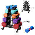 Black 5-Tier Dumbbell Rack Stand with Wheels - Heavy Gauge Steel Home Gym Organizer