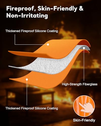 Emergency Fireproof Cloak with Hood - Extra Large 70.87 x 70.87 Inches, Heat Resistant Fire Escape Poncho in Orange