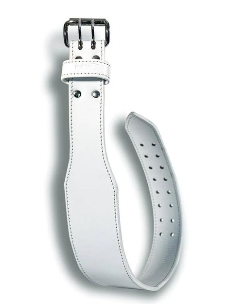 GOB Godfather of Bodybuilding White Leather Weight Lifting Belt – Womens and Mens Gym Belt for Weight Lifting, Deadlifts, Squats, and Powerlifting by Charles Glass