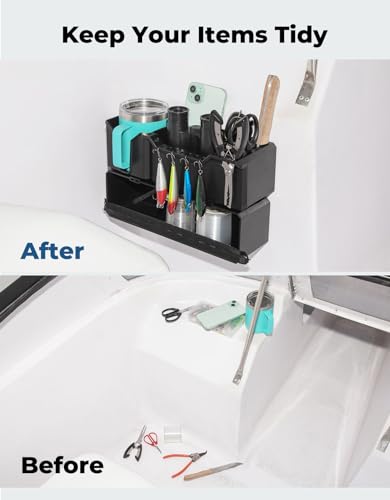 Boat Cup Holder Organizer with Flexible Groove - Marine Drink & Gear Storage