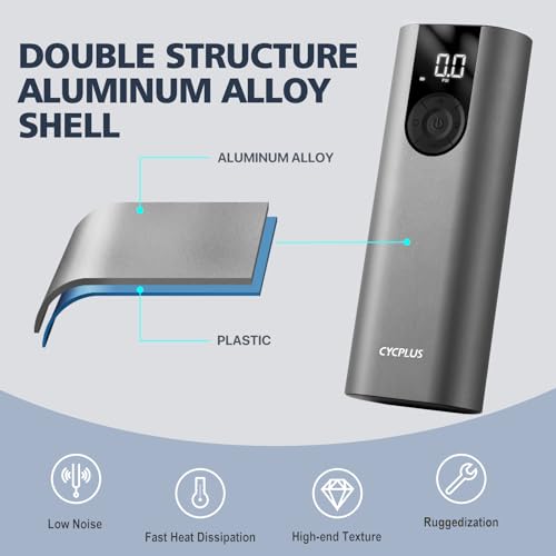 Portable Tire Inflator Pump 150 PSI with Digital LCD and Aluminum Shell