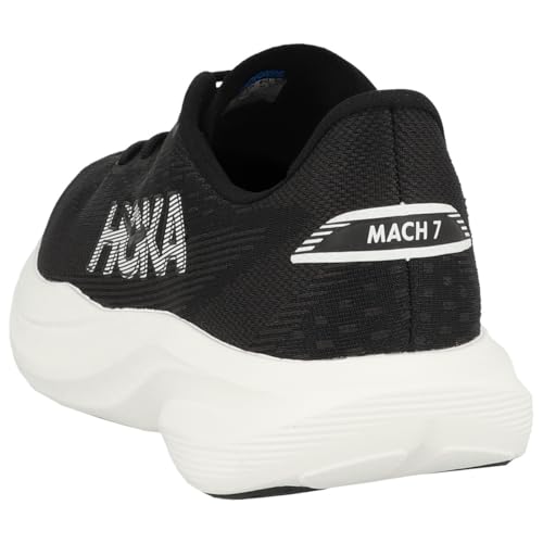 Hoka Women's Mach 7 Running Shoes - Black & White 8