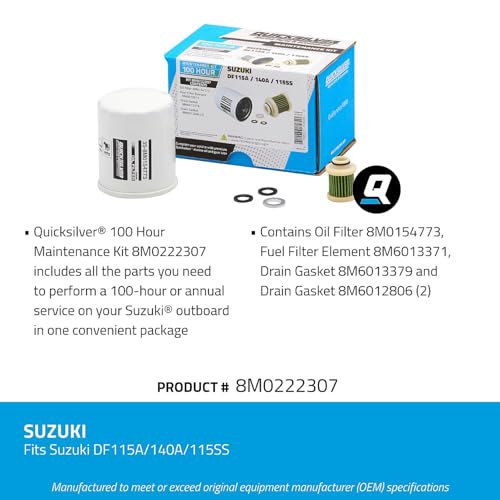 Quicksilver 100-Hour Maintenance Kit for Suzuki DF115A/140A/115SS Outboards