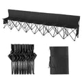 Black 8-Seat Portable Folding Sideline Bench for Sports & Camping