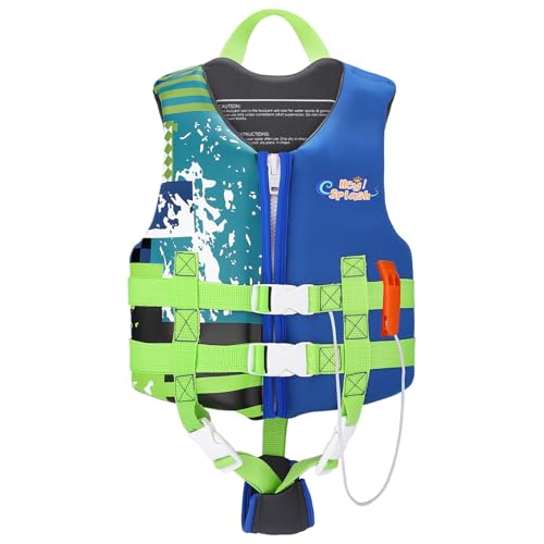 Kids Swimming Vest - Toddler Floatation Jacket for Ages 6-9 Indigo L