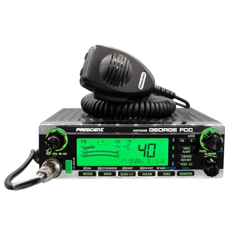 President CB Radio with FM/AM/SSB, Large LCD Weather Alert, USB, VOX, Scan Skip
