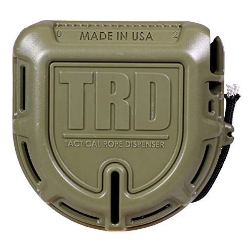 Atwood Rope MFG Tactical 550 Paracord Dispenser OD - 50ft Survival Rope with Blade & Clip