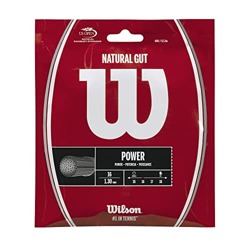 Wilson Natural Gut Tennis String Set 16 White - High Control & Durability