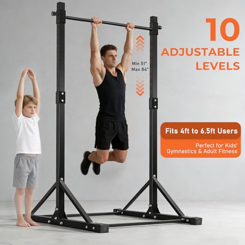 Big Freestanding Pull Up Bar Stand with Adjustable Height & Solid Lock System