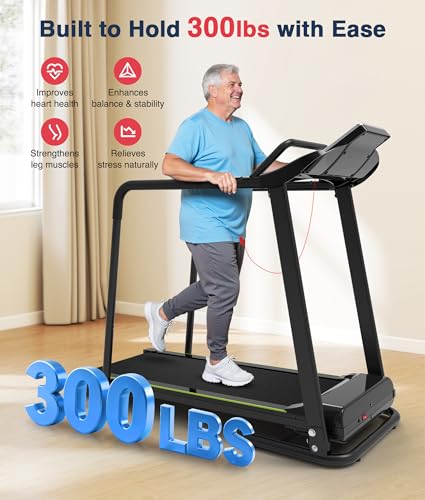 Walking Treadmill for Seniors with Long Handrails - Low-Speed Home Exercise Equipment