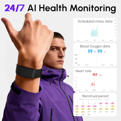 Domhong Black Screenless Fitness Tracker with Heart Rate, SpO2, HRV & Sleep Monitoring