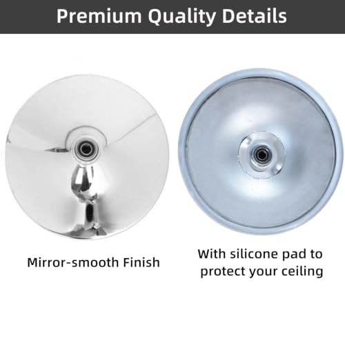 Silver Dance Pole Top Dome for 45mm Poles - Apartment-Friendly, Removable Suction Cup