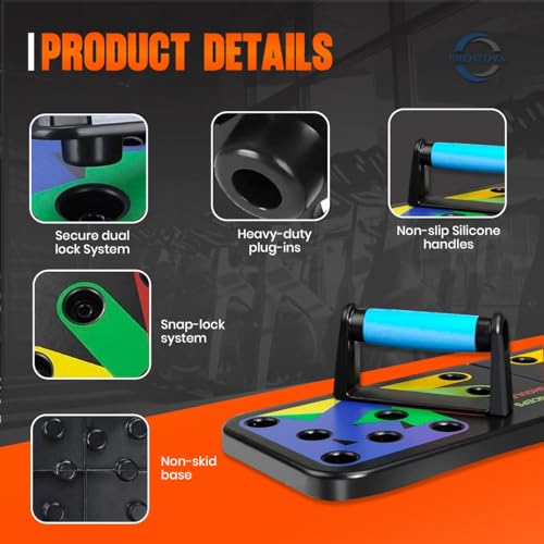 Foldable Push Up Board with Resistance Bands for Home Workout