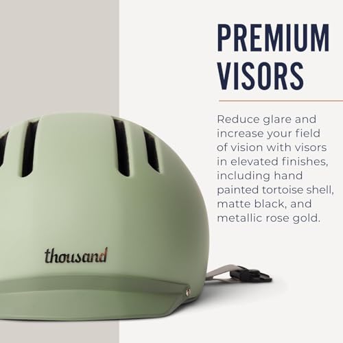 Thousand MIPS Adult Bike Helmet with LED Tail Light - Urban Cycling Safety, Medium, Desert Sage