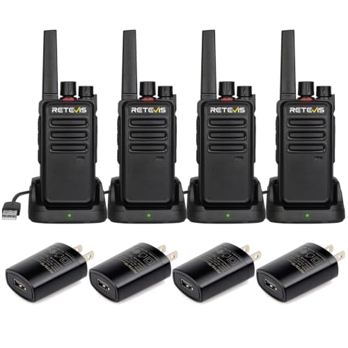 Retevis RT68 Walkie Talkies with USB Charger 4 Pack for Adults & Kids