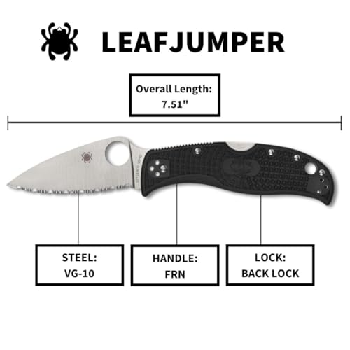 Spyderco LeafJumper Folding Pocket Knife with VG-10 Steel, Ergonomic Design