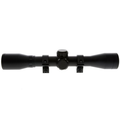 TRUGLO BUCKLINE Tactical Hunting Shooting Durable Waterproof Fogproof 1" Aluminum Tube Riflescope with 3/8" Rimfire Dovetail Mount Rings & Elastic Lens Covers Included, 4 x 32mm, Duplex Reticle